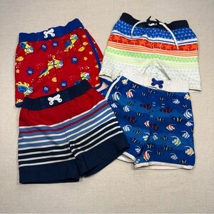 Baby Swim Trunk Bundle - Set of 4 - 6 to 9 months - Colorful